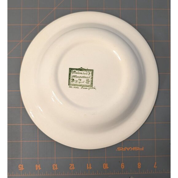 Colonial Homestead By Royal Rim Soup Bowl Green White 8 3/8 in. - Picture 5 of 7